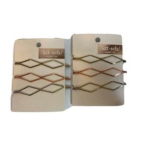Set Of 2 Cute /kit•sch/ Bobby Pin  ( 3PC Long Diamond Pins x 2 ) Six In Total